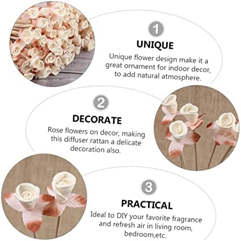 ORFOFE 6 Pcs Flower Rattan Diffuser Sticks for Home Fragrance Enhancement