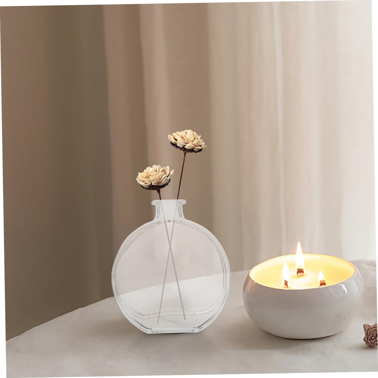 PRETYZOOM 5set Glass Diffuser Bottle with Gold Stopper