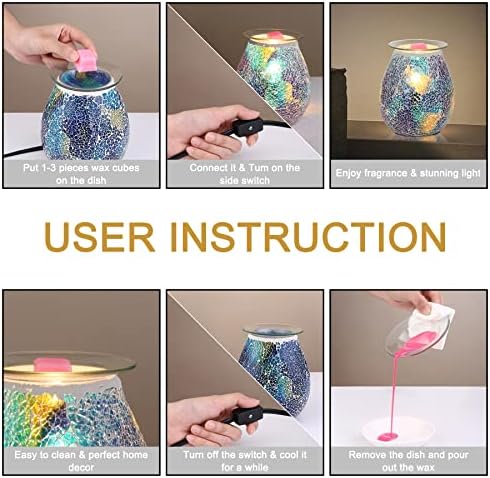 WNP Electric Wax Melt Warmer Glass Scented Candle Warmer