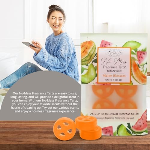 No-Mess Fragrance Tarts - 6 Mini Melon Blossom Scented Resin Wax Melts