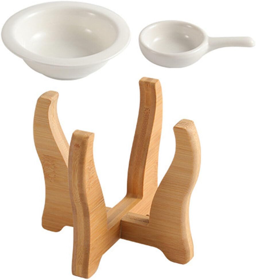 HOMSFOU Ceramic Wax Warmer with Bamboo Stand
