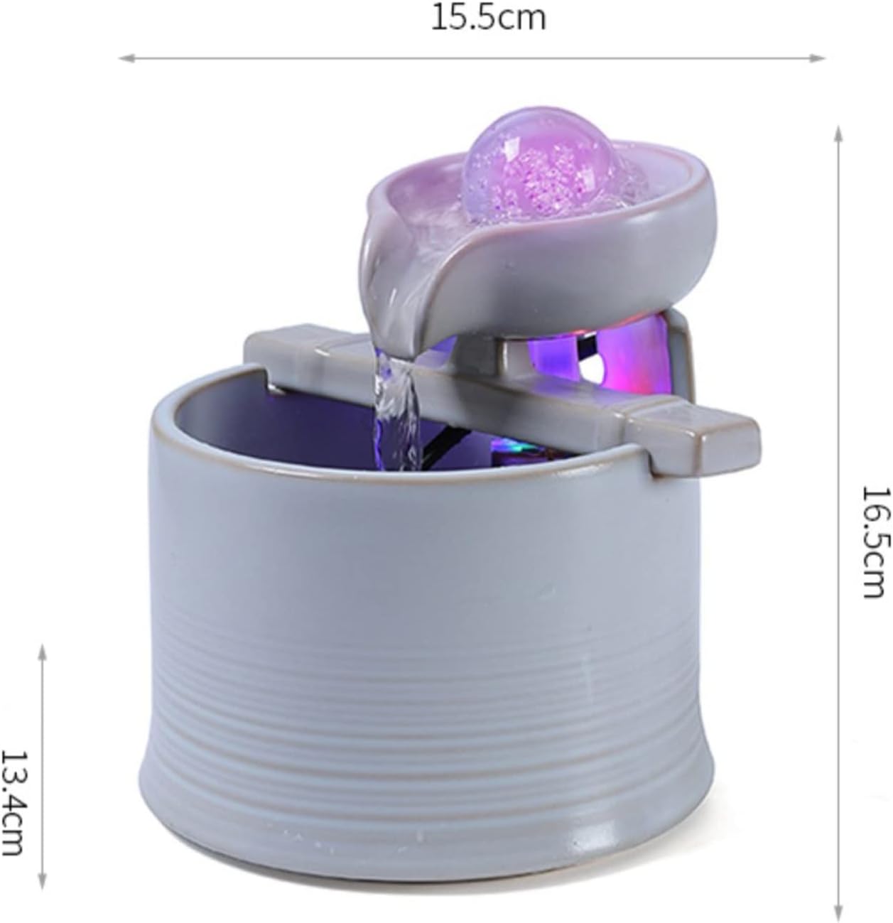 Modern Indoor Water Fountain with LED Lights and Electric Pump