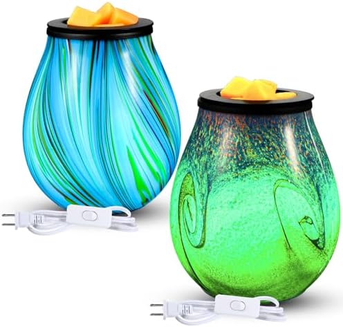 Tujoe 2 Pcs Electric Wax Melter with LED Light and PTC Heating