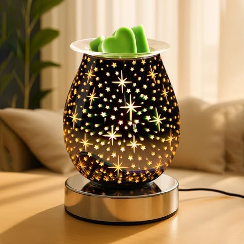 3D Glass Touch Electric Wax Warmer with Dimmable Light