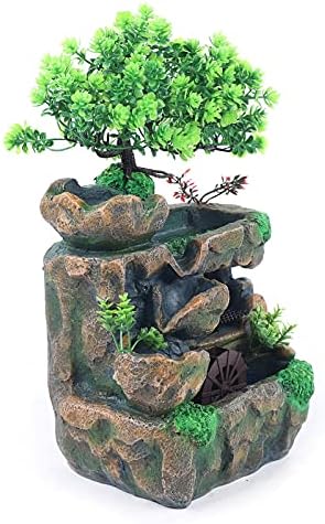 LED Tabletop Fountain with Rockery Stream and Automatic Pump