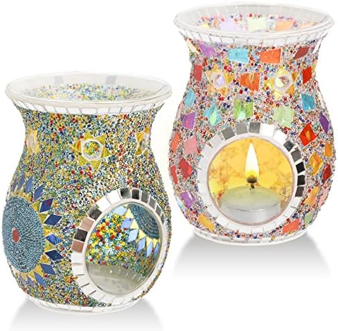 Lyellfe 2 Pack Mosaic Glass Diffuser