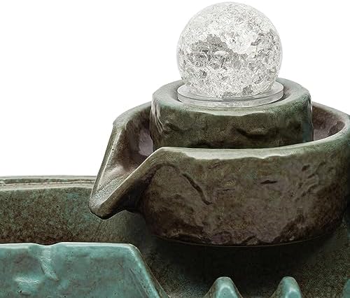 CNCEST Tabletop Water Fountain with LED Light