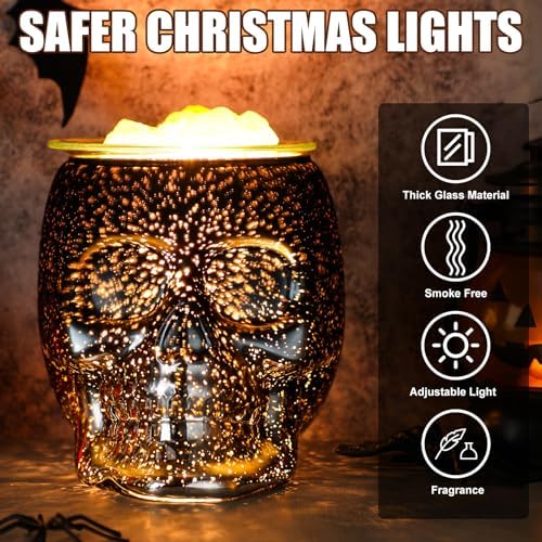 Halloween Skull Wax Melter with LED Light