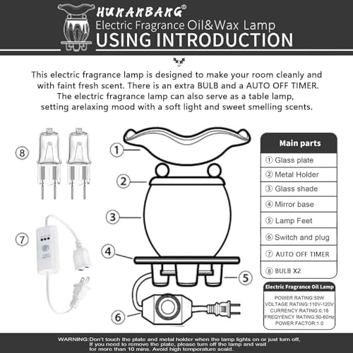 Hunanbang 3 in 1 Electric Wax Warmer with Timer and Night Light