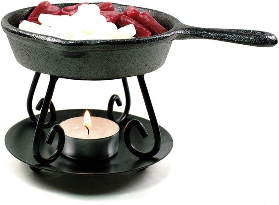 Bright Ideas Wax Melter Cast Iron Skillet with Warmer and Trivet