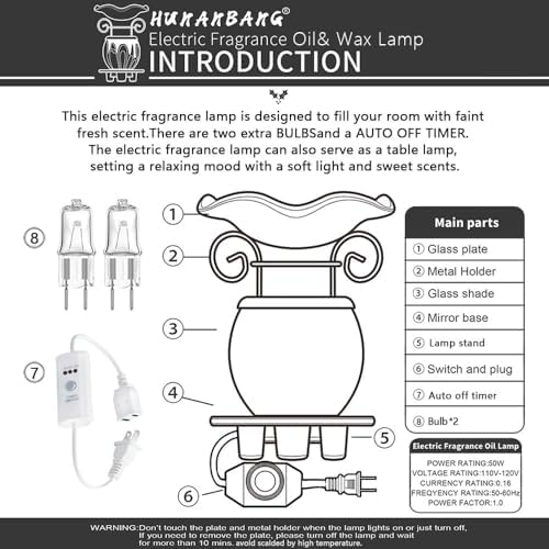 Hunanbang 3 In 1 Electric Wax Warmer with Auto Off Timer