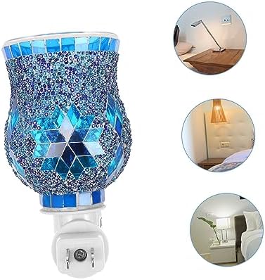 Plug In Aroma Essential Oil Lamp with Blue Snowflake Design