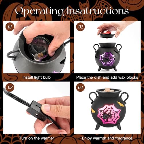 Candeldo Halloween Wax Melt Warmer with 2 Light Bulbs