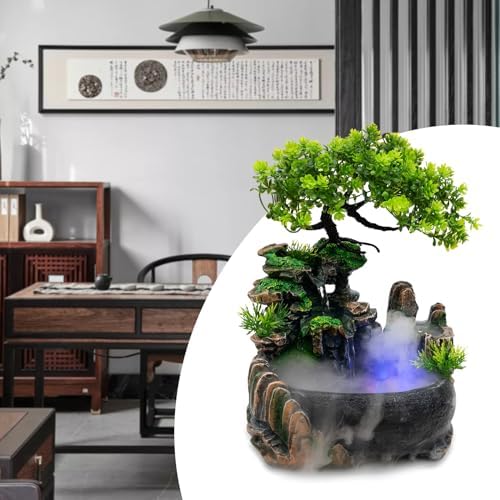 TBVECHI Tabletop Fountain with LED and Humidifier
