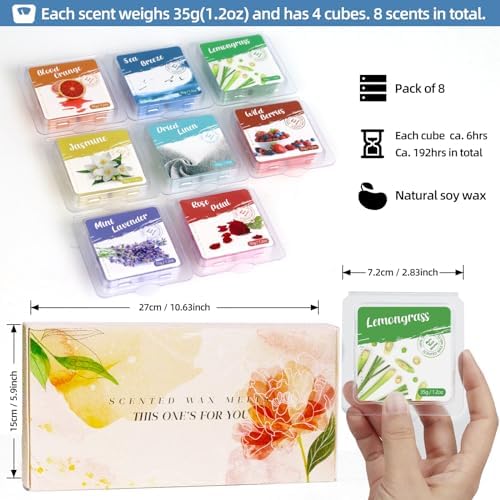 BAUFULLA Scented Wax Melts 8 Fragrance Gift Set