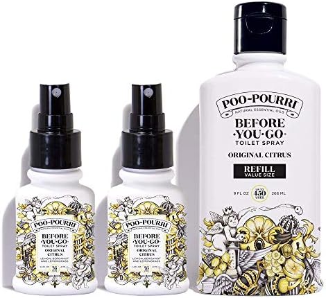 Poo-Pourri Original Citrus Refill Set 9 oz and 2x 14 oz