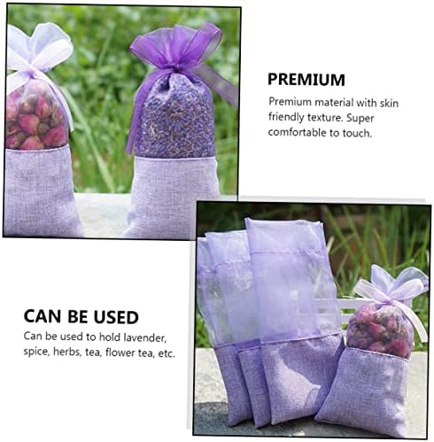 24Pcs Lavender Sachet Bags Premium Gauze Drawstring Pouches for Closets Drawers