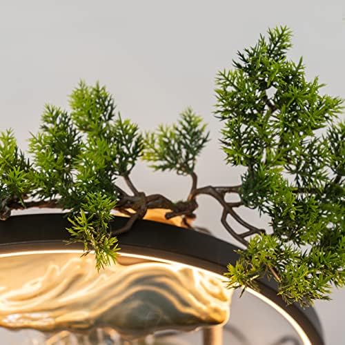 Stylish Tabletop Fountain with LED Light and Horse Statue