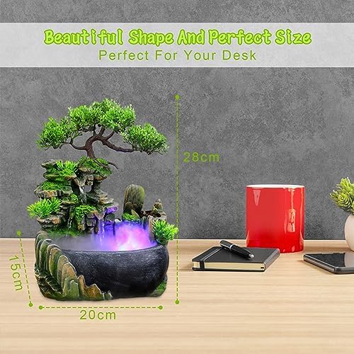 Indoor Tabletop Fountain Waterfall with LED Light