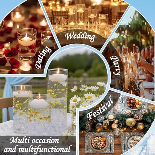 12 Piece Glass Vase Set with Floating Candles and Ice