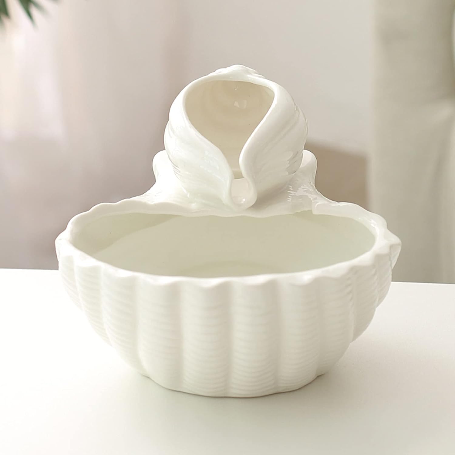 Green Ceramic Tabletop Fountain with Water Pump