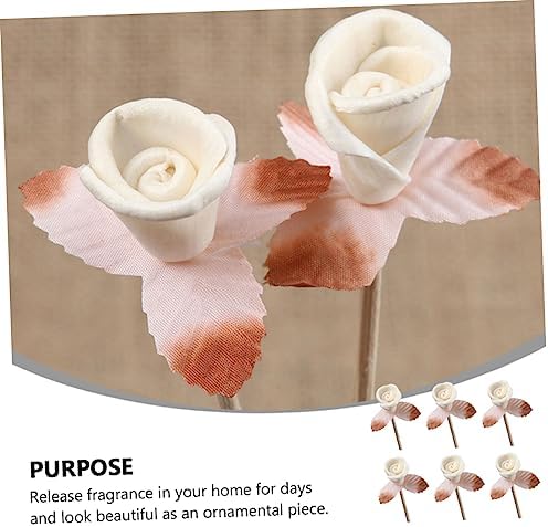 ORFOFE 6 Pcs Flower Rattan Diffuser Sticks for Home Fragrance Enhancement
