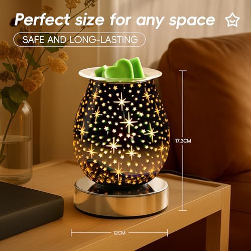 3D Glass Touch Electric Wax Warmer with Dimmable Light