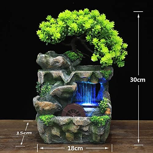 LED Tabletop Fountain with Rockery Stream and Automatic Pump