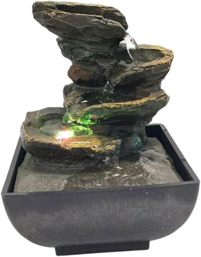 Stylish Tabletop Water Fountain with LED Light