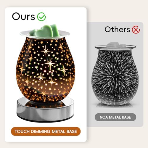 3D Glass Touch Electric Wax Warmer with Dimmable Light