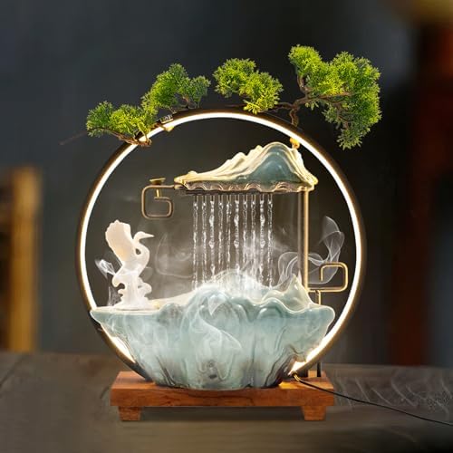 Tabletop Fountain with LED Light and Atomizer