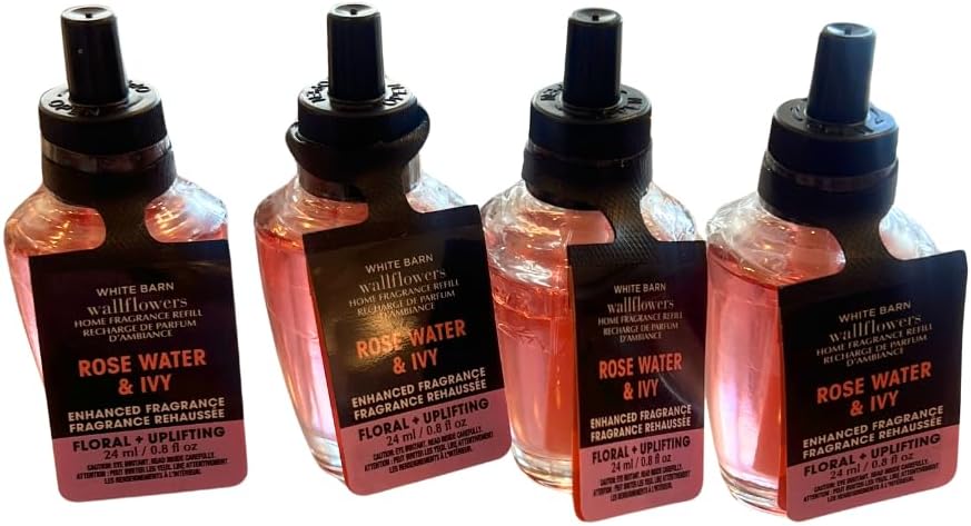 Bath Body Works Rose Water Ivy Wallflowers Refill 4-Pack