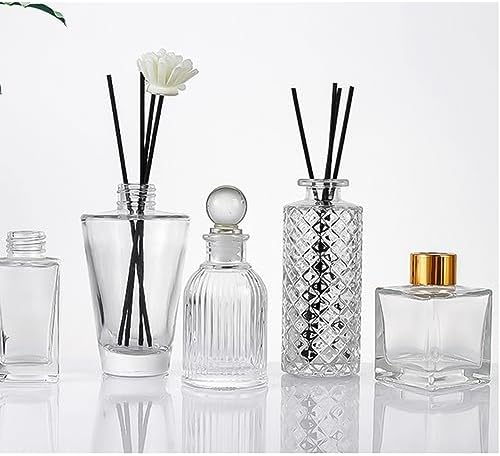 2PCS 50ml Clear Glass Diffuser Jars with Gold Cap