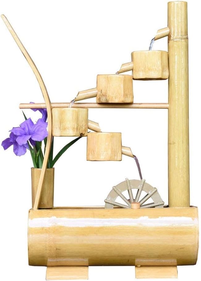Bamboo Tabletop Fountain with Waterfall Design