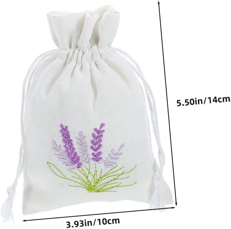 Zerodeko 4pc Lavender Sachet Bags Drawstring Pouches for Clothes