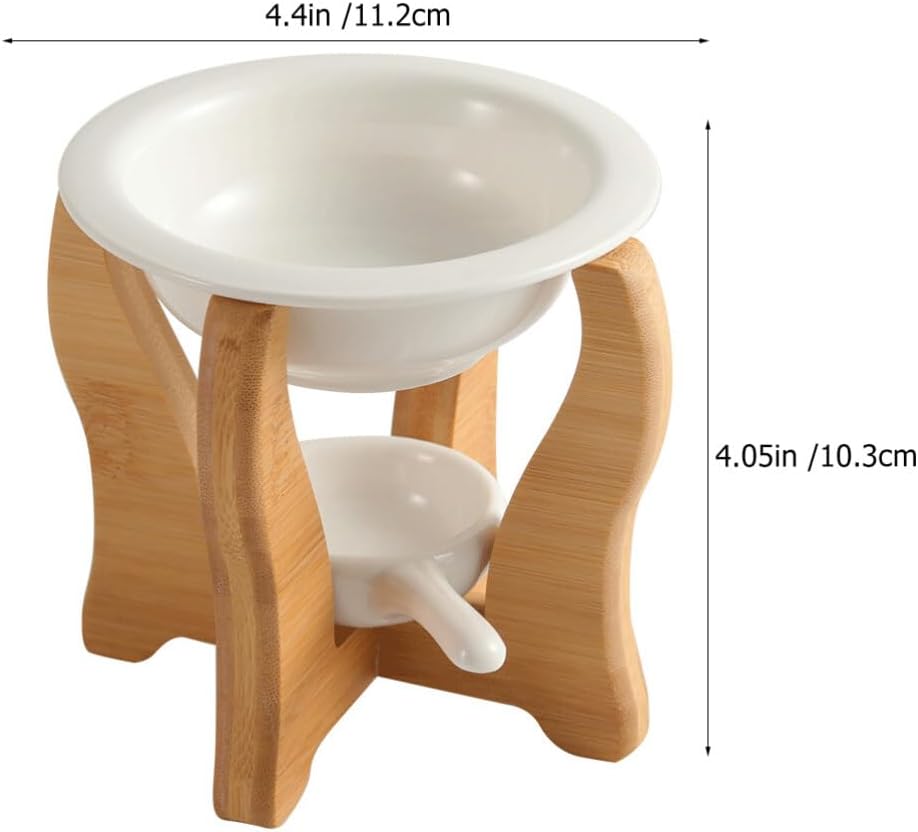 HOMSFOU Ceramic Wax Warmer with Bamboo Stand