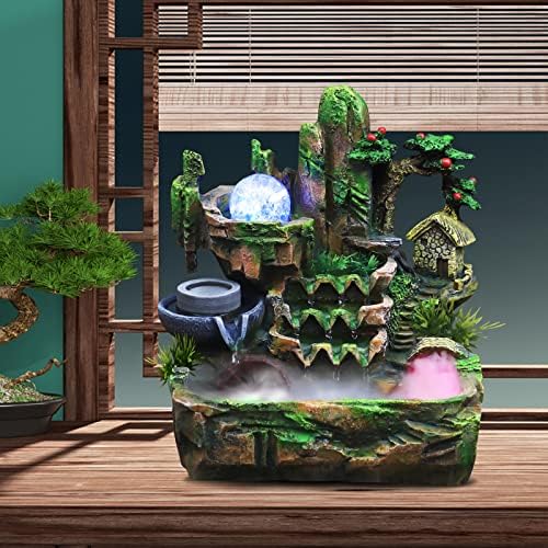 Genseino Rockery Fountain with LED Lights and Atomizer