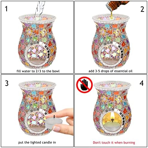 Lyellfe 2 Pack Mosaic Glass Diffuser