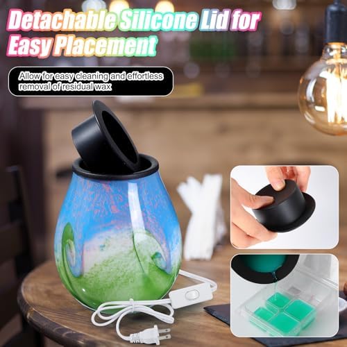 Tujoe 2 Pcs Electric Wax Melter with LED Light and PTC Heating