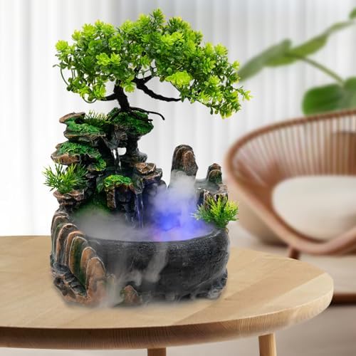 TBVECHI Tabletop Fountain with LED and Humidifier