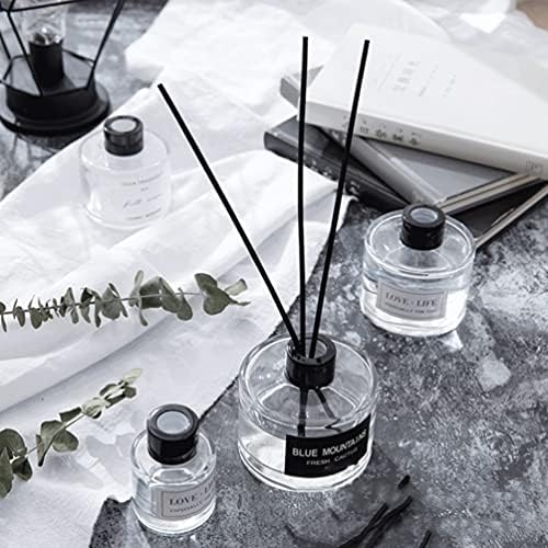 2Pcs 50ml Clear Glass Diffuser Jars with Black Lids