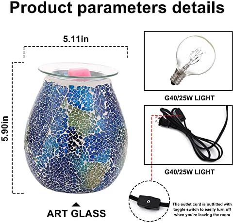 WNP Electric Wax Melt Warmer Glass Scented Candle Warmer