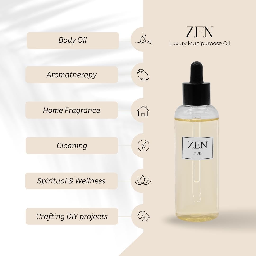 Zen Oil Diffuser 4 oz Luxury Fragrance Multi Use Home Aromatherapy DIY