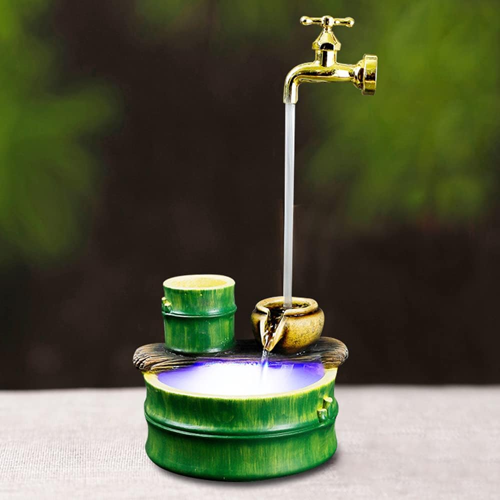 Relaxation Tabletop Fountain with LED Lights and Humidifier