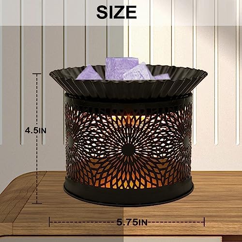 Electric Wax Melt Warmer Decorative Candle Burner Black Daisy