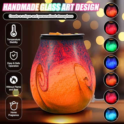 Tujoe 2 Pcs Electric Wax Melter with LED Light and PTC Heating