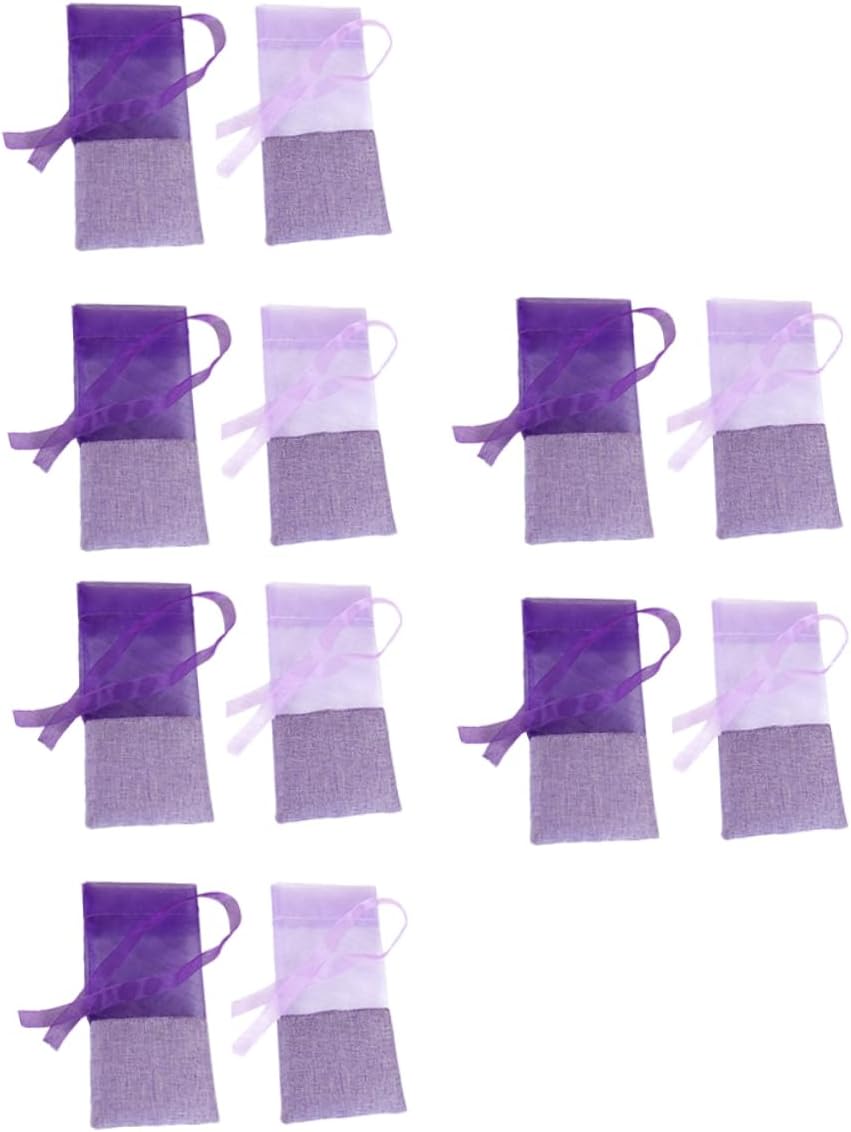 24Pcs Lavender Sachet Bags Premium Gauze Drawstring Pouches for Closets Drawers