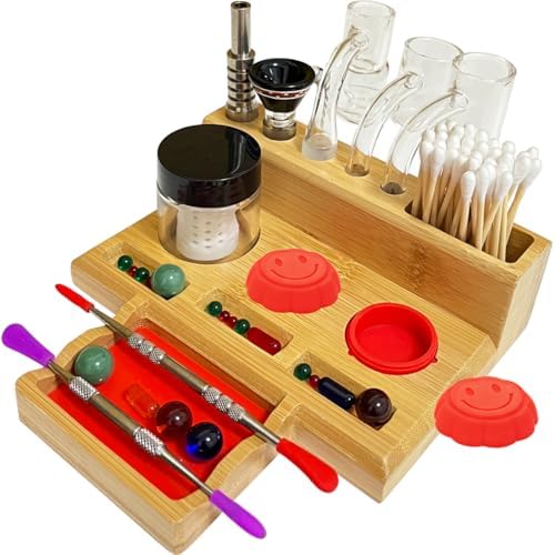 Desk Wax Tool Station Holder with Terp Pearl Tray and Cleaner