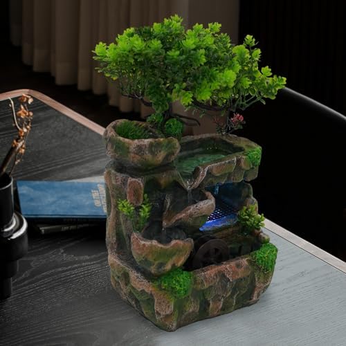 Indoor Relaxation Desktop Fountain with LED Light