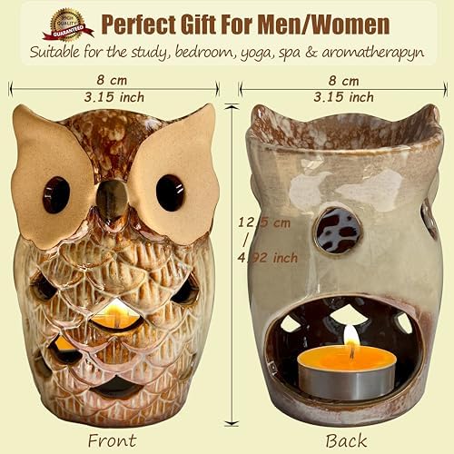Ceramic Owl Wax Melt Warmer - Essential Oil Diffuser